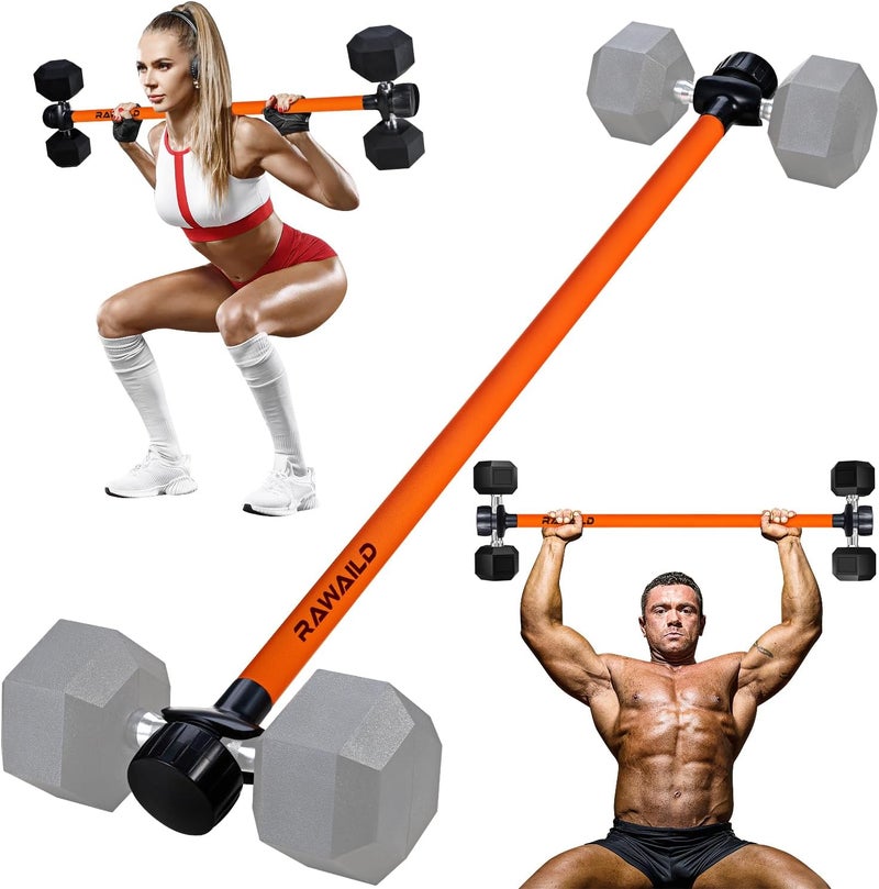 Rawaild Dumbbell Converter, Convert Dumbbells to Barbell Set, Weight Bar for Bench Presses, Squats, Hip Thrust, Deadlifts, Home Weightlifting and Strength Training, Versatile Home Gym Equipment - Image 1